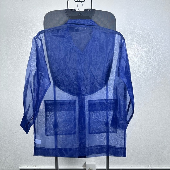 Johnny Wujek Sheer Blue Women's Top Size E - Picture 2 of 7